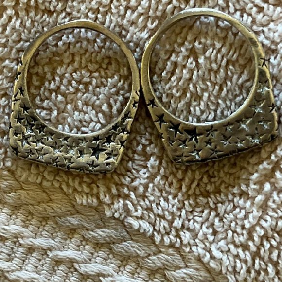 Dian Malouf Silver Stack Rings - Picture 2 of 5